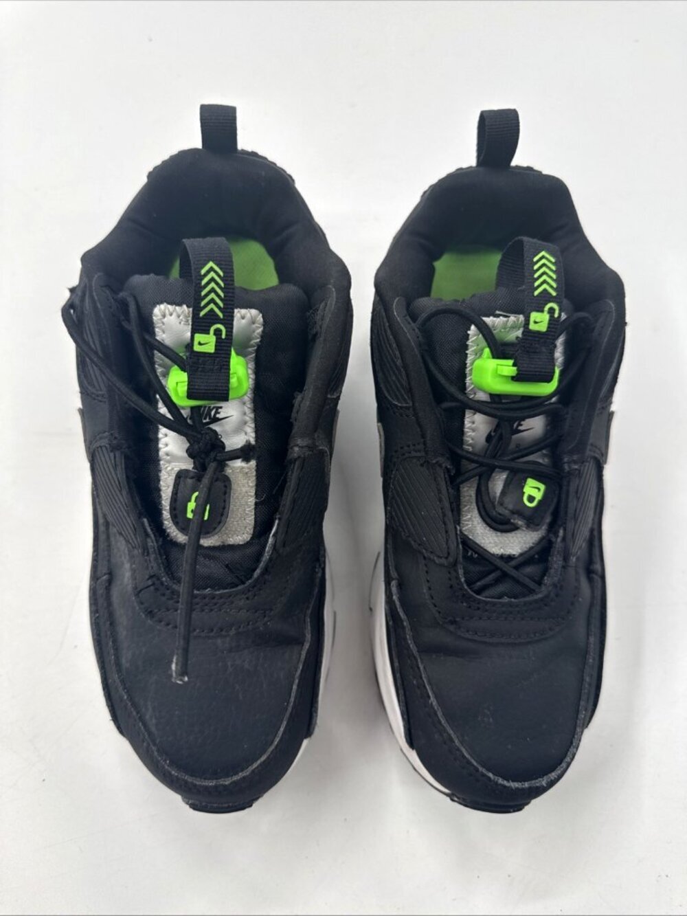 Nike Air Max 90 Toggle Shoes Youth Boys 2Y Low Black Chrome Sneakers CV0064-002